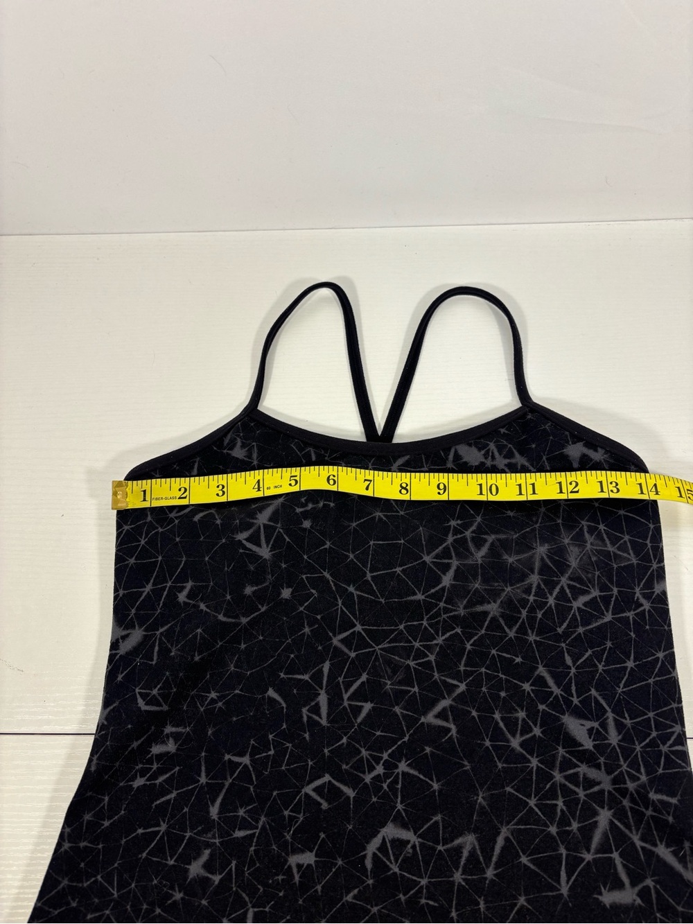 Lululemon Power Y Tank Star Crushed Black Deep Coal Built In Bra Size 6 - Picture 7 of 9